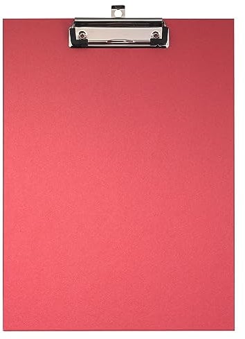 Original Falken Umwelt-Klemmbrett Öko. Made in Germany. Mit stabilem Pappkern und farbigem Papierbezug außen für DIN A4 rot Blauer Engel ideal für Inventur und Lagerwirtschaft