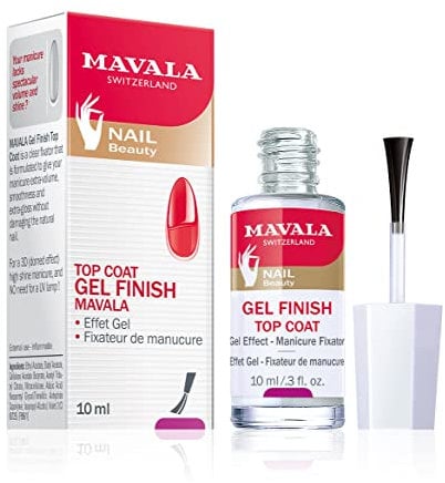Mavala - Top Coat Gel Finish - Fixateur de Manucure Transparent - Effet Maximum de Volume et Brillance - Formule de Finition Respectant la Nature de l’Ongle - 10ml