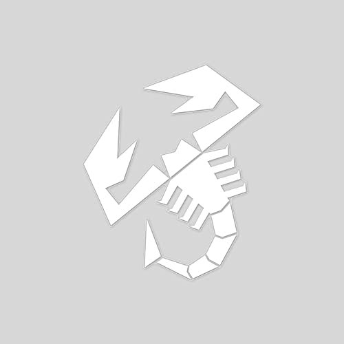 Abarth Stickers Adesivi Prefustellati Scorpione Bianco, 16 cm