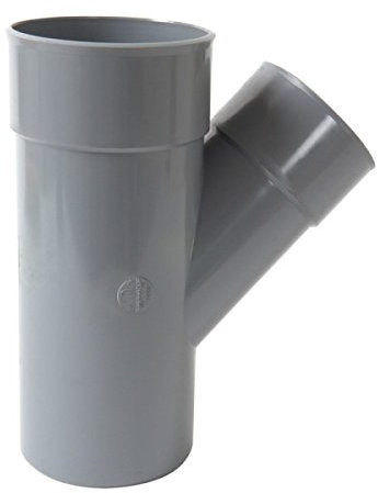 embranchement simple pvc - mâle / femelle - 45 degrés - diamètre 125 / 100mm - nicoll bx34