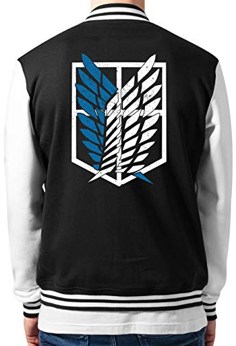 clothinx AOT Scouting Legion 2-Farb Variante Anime und Manga Design mit Titan Aufklärungstrupp Wappen-Schild Perfekt für Cosplay Fans und die nächste Convention College-Jacke Unisex