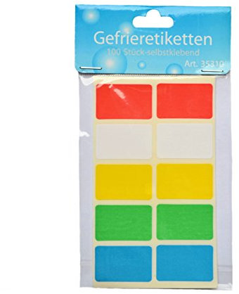Gefrieretiketten 100 Stk., selbstklebend, farbig
