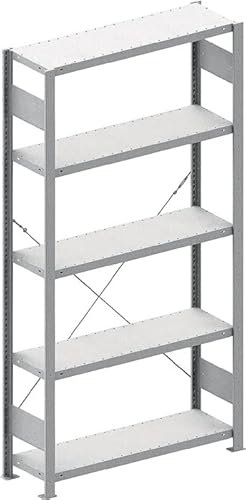 betriebsausstatter – Regale Plug, Grundf., 3000 x 1000 x 500 mm, FL 230 kg, Zink