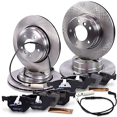 4x Bremsscheiben + Bremsbeläge Bremsklötze mit Warnkontakt vorne + hinten
