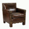Lehnsessel Berkshire Vintage-Leder Messingnieten Echtleder Sessel Vintage Cigar Dunkelbraun