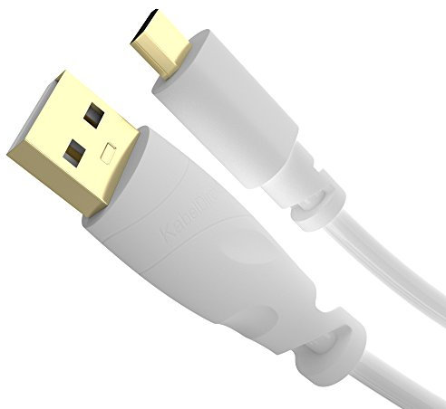KabelDirekt – 1m Cable Micro-USB (USB 2.0, Conector USB-A al Conector Micro-B, Sincronización y Carga, blanco)