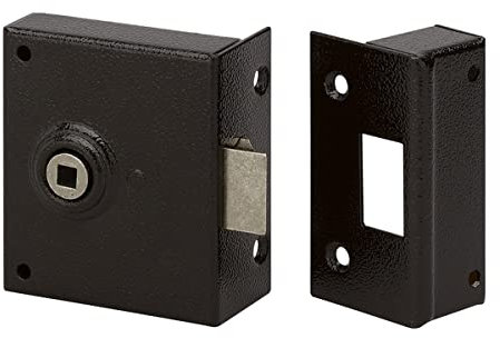 METALUX Série 526 - Serrure en applique sans condamnation LxH 80x80mm Carré de 6mm Sens Droite Porte de jardin Portail Porte extérieur