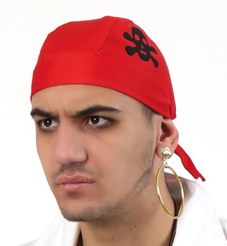 Piraten Bandana Kopftuch Haube Piratenhaube rot