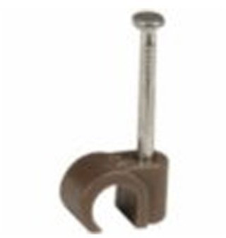 Cable-Core Cable clips Brown 100 Pack for 5-6mm coaxial cable