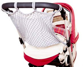 sunnybaby 18275 - Einkaufsnetz, Universalnetz für Kinderwagen & Sportwagen | mit praktischem Sichtschutz/Innenfutter | universeller Ankerverschluss - Farbe: GRAU | Qualität: MADE in GERMANY