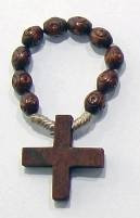 MaMeMi Finger-Rosenkranz, dunkelbraun, Keramik, Garten, Religiös, Braun