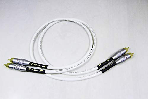 Van Damme White Ultra X Audio Analogue Interconnects 1 Metre Pair Terminated With Gold Plated RCA Phono Plugs