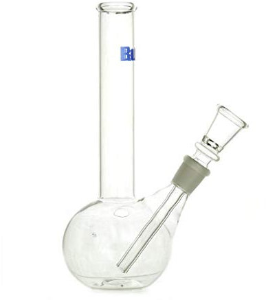 Glas Bong mit Kugel (341), Höhe 18 cm, klar, 14,5 Schliff