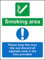 Smoking Area Please Keep This Area Tidy and Discard All Cigarette Ends in The Bins provided Sign - Self Adhesive Sticker 200mm x 150mm