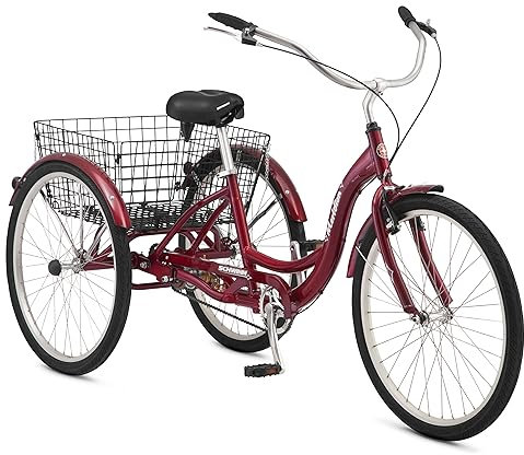 Schwinn Meridian Red Dreirad für Erwachsene, Black Cherry, 26-Inch Wheels