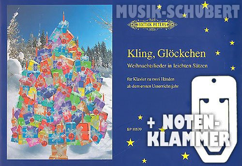Kling, Glöckchen für Klavier inkl. praktischer Notenklammer - 21 beliebte Weihnachtslieder in leichten Sätzen ab dem ersten Unterrichtsjahr (broschiert) von Andreas Schenk (Noten/Sheetmusic)