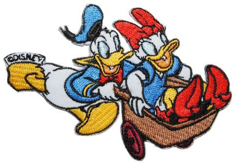 alles-meine.de GmbH Donald Duck mit Daisy 11,2 cm * 7,8 cm Aufnäher Applikation Bügelbild Patch Mickey Micky Maus Minnie