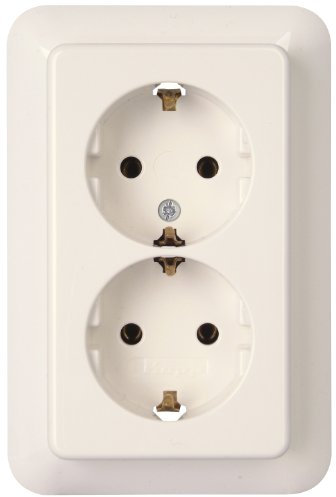 Kopp 945717081 - Presa Schuko doppia Rivo con elevata protezione da contatto