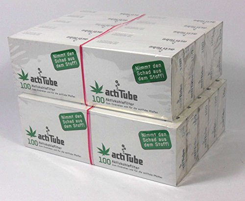 ActiTube 2000 Stück Aktivkohlefilter Set 20 Boxen a 100 Stück 9mm Schraubfilter Rohr