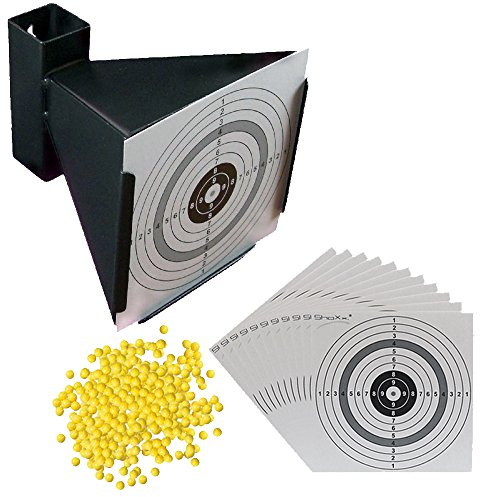 5000 hochwertige, gratfreie Softair BBS Kal. 6 mm 0,12 g + Trichter Kugelfang und 100 original ShoXx.® Shoot-Club Zielscheiben mit 250 g/m²