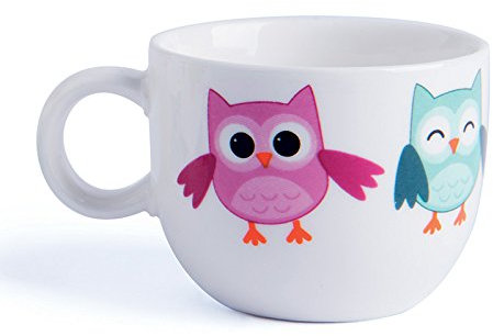Excelsa Animals Tasse Kaffee, 70 ml, Porzellan, Weiß Uhu 1 STK Mehrfarbig