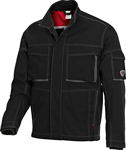 BP 1795-720-32-56/58n Arbeitsjacke, Stehkragen, verdeckter Frontreißverschluss, 305,00 g/m² Verstärkte Baumwolle, schwarz, 56/58n