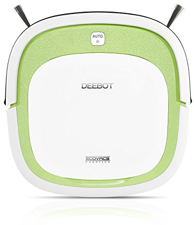 Ecovacs Robotics Deebot Slim Ultra-flacher Staubsaugerroboter(15 W, mit Direktabsaugung, optimiert für Tierhaare) weiß/hellgrün