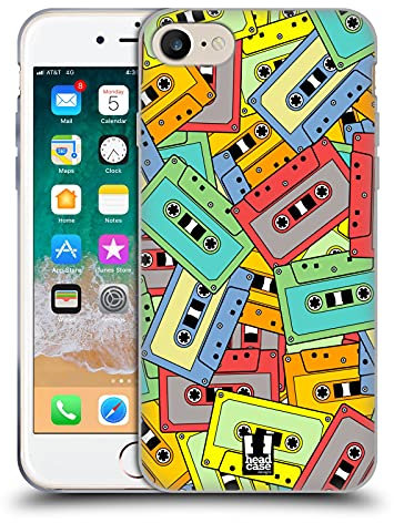 Head Case Designs Audio Kassette Vintage Item Patterns Soft Gel Handyhülle Hülle kompatibel mit Apple iPhone 7/8 / SE 2020 & 2022