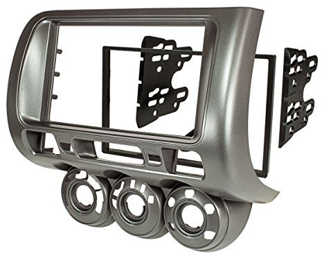 tomzz Audio 2417-021 Doppel DIN Radioblende kompatibel mit Honda Jazz (GD) 2002-2008 Fit 2001-2008 Fz. m. manueller Klimaanlage