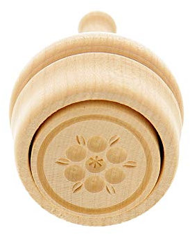 HOFMEISTER® Butter-Stempel, für 30 g Butter, 5 cm, Rose, handgefertigt in Deutschland, Butter-Form zum Dekorieren, runde Durchstoß-Form, Butter-Model aus heimischem Ahorn-Holz