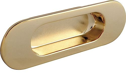 ESTAMP Griffmuschel Zalya Breite 110mm - Griff für Schiebetür - Muschelgriff zum Einlassen - Zinkdruckguss vergoldet