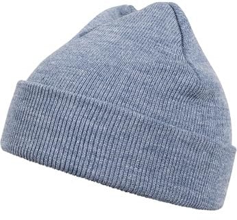 MSTRDS Unisex Strickmütze Basic Flap Beanie - einfarbige, neutrale Wintermütze für Damen und Herren ohne Druck und Stick, ohne Logo - Farbe h.indigo, Größe one size