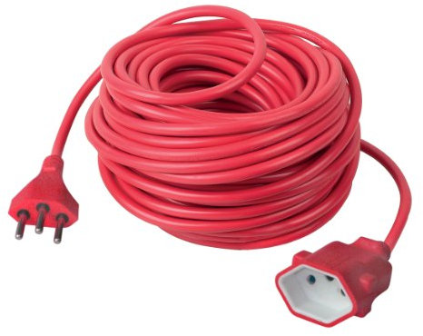Electraline 801354 Prolunga da giardino con Presa/Spina 10A Svizzera Swiss 3x1 20 metri, Arancione