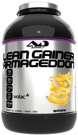 Addict sport nutrition - Armageddon - Protéine de musculation - 100g de protéines par portion - Gainer avec whey rapide, BCAA, L-Glutamine et Maltodextrine - Prise de masse - 4 kg - Banane