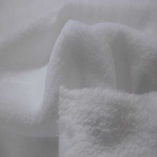 FABRICS-CITY WEIß KUSCHELWEICHER WELLNESS-FLEECE STOFF ANTIPILLING STOFFE, 3338(Weiß)