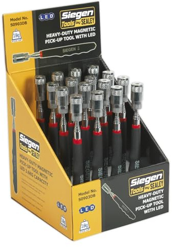 Sealey S0903DB Heavy-Duty Magnetic Pick-Up Tool Led, 3.6Kg Capacity, Pack of 16