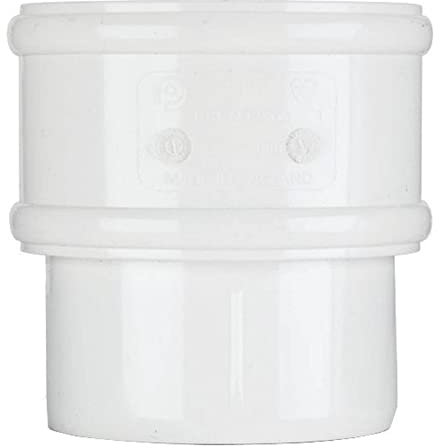 POLYPIPE RR125 White Pipe Connector for Round Gutter Downpipe 68mm