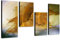 Augenblicke Wandbilder Dezenter Hingucker- 130x70cm 4 teiliges Keilrahmenbild (50x70+30x50+30x50+30x70cm) abstraktes Wandbild mehrteilig Gemälde-Stil handgemalte Optik Vintage