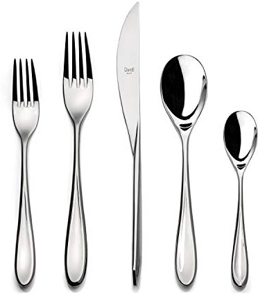 MEPRA 104922020 Forma 20-Piece Durable 18/10 Stainless Steel American Style Flatware Cutlery Set for Fine Dining, Dishwasher Safe, Service for 4