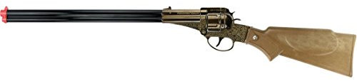 NET TOYS 12 Schuss Frontier Scout Gewehr 566 mm schwarz-braun Freikorps Flinte Texas Waffe Western Hinterlader Sheriff Spielzeuggewehr