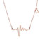 ELBLUVF Frauen 18K Rose Vergoldet Schmuck Rostfreier Stahl Edelstahl Herz Liebe EKG Halskette Kette 3 Farben (Roségold)