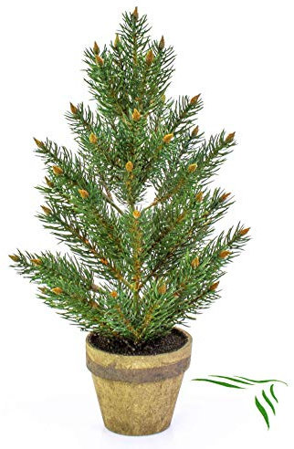 artplants.de Künstliche Sitka Fichte, getopft, 40cm - Künstlicher Weihnachtsbaum - Mini Tannenbaum
