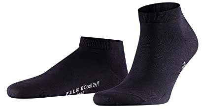 FALKE Men's Cool 24/7 Socks, Cotton, Blue (Dark Navy 6370), 10-11 (1 Pair)