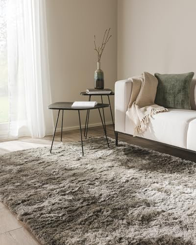 benuta Nest Hochflorteppich Whisper - Grau 120x170 cm - Kuschelig Weicher Teppich für Schlaf- und Wohnzimmer - Pflegeleicht - Fußbodenheizung Geeignet