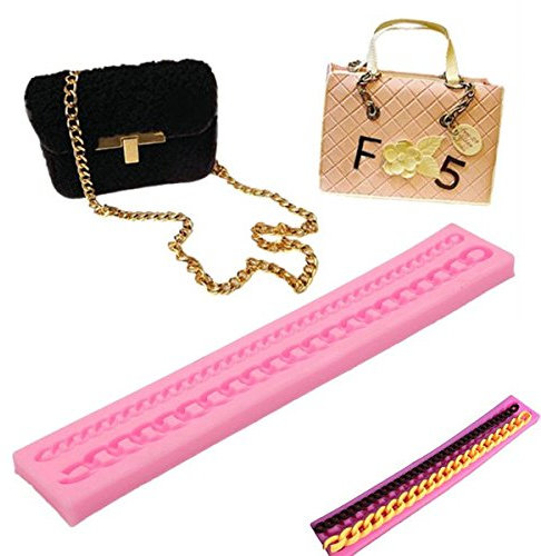 Lange Kette Fondant Silikon Mold Purse Tasche Kuchen Form Zuckerform Handwerk Dekoration Werkzeug