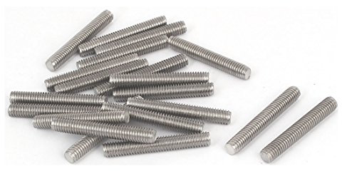 sourcing map 20 Stück Gewindestangen M6x40mm Edelstahl 304 Gewindestift Metrischem Vollgewinde Bar Gewindestäbe für Befestigung CNC-Werkzeugmaschinen 3D-Drucker Industrie Geräte
