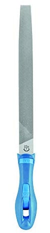 PFERD Werkstattfeile Flachspitz, 250mm, rechteckige, spitz zulaufende Feile, Kreuzhieb H2 auf vier Seiten, inkl. Ergonomie-Feilenheft, 11216257 – für universelle Schrupp- und Schlichtarbeiten geeignet
