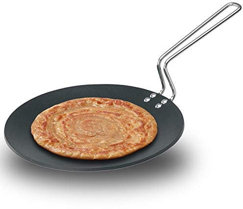 Futura Non-Stick Concave Tava Griddle, 10-Inch 4.06mm with Steel Handle