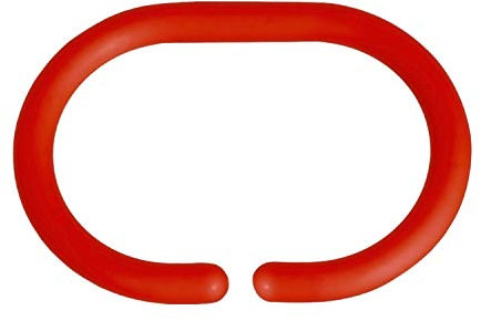 MSV 140849 Lot de 12 Anneaux Rideaux de Douche Plastique Polypropylène Rouge 6 x 0,4 x 4 cm