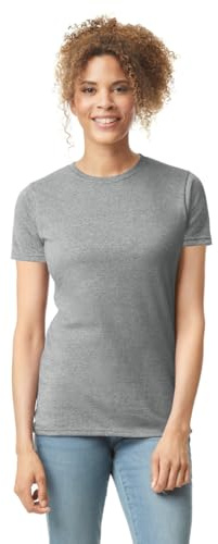 Gildan Womens Softstyle 4.5 oz. Junior Fit T-Shirt(G640L)-Sport Grey-S